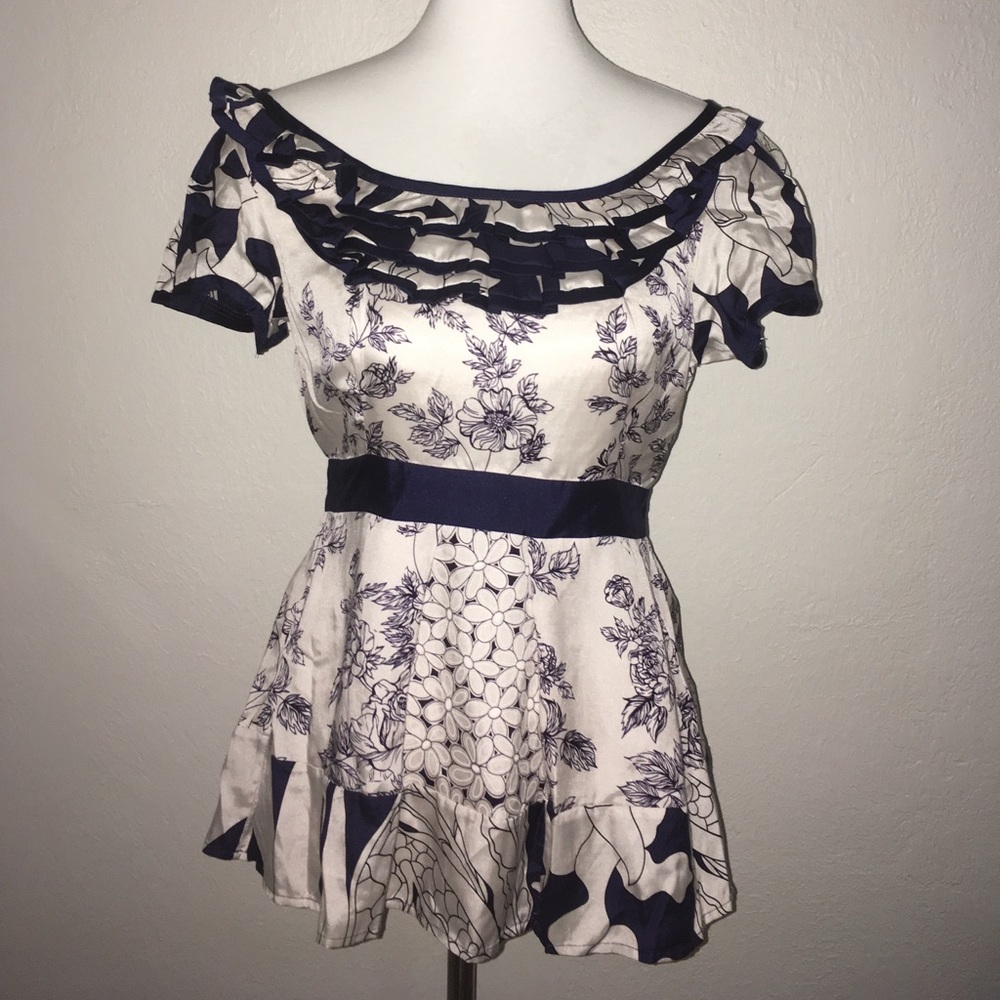 Anthropologie Tie-Waist Blouse